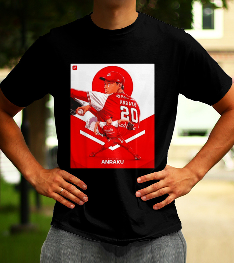 Tomohiro Anraku Diablos Rojos México Baseball Pitcher 20 Red Uniform T-Shirt