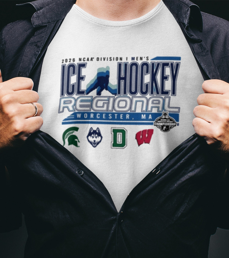 2026 NCAA Division I Men's Ice Hockey Regional Worcester MA Michigan State Bemidji State Dartmouth Wisconsin T-Shirt