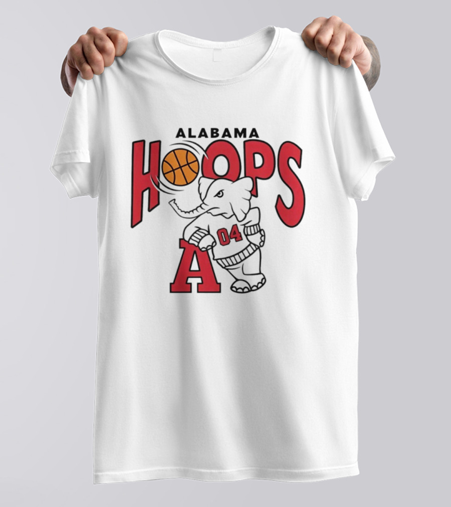 Alabama Hoops Basketball Elephant 04 Sports Team T-Shirt