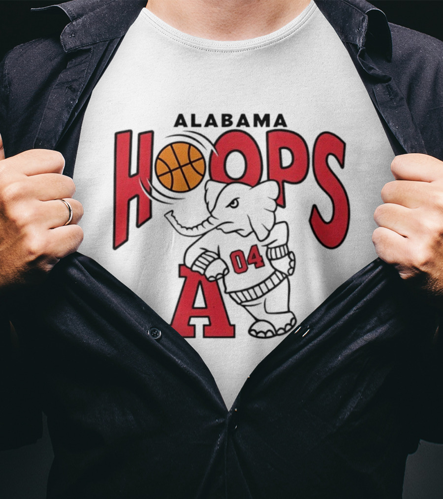 Alabama Hoops Basketball Elephant 04 Sports Team T-Shirt