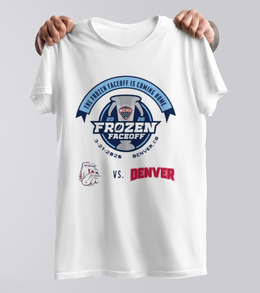 NCHC Frozen Faceoff 2026 Denver Vs Minnesota Duluth Hockey Matchup March 21 T-Shirt