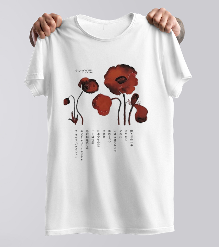 Poppy Flowers Lamp Genso 2025 Vintage Aesthetic T-Shirt