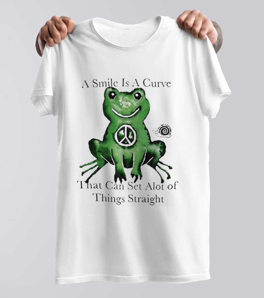 A Smile Is A Curve Peace Symbol On Frog That Can Set A Lot Of Things Straight T-Shirt