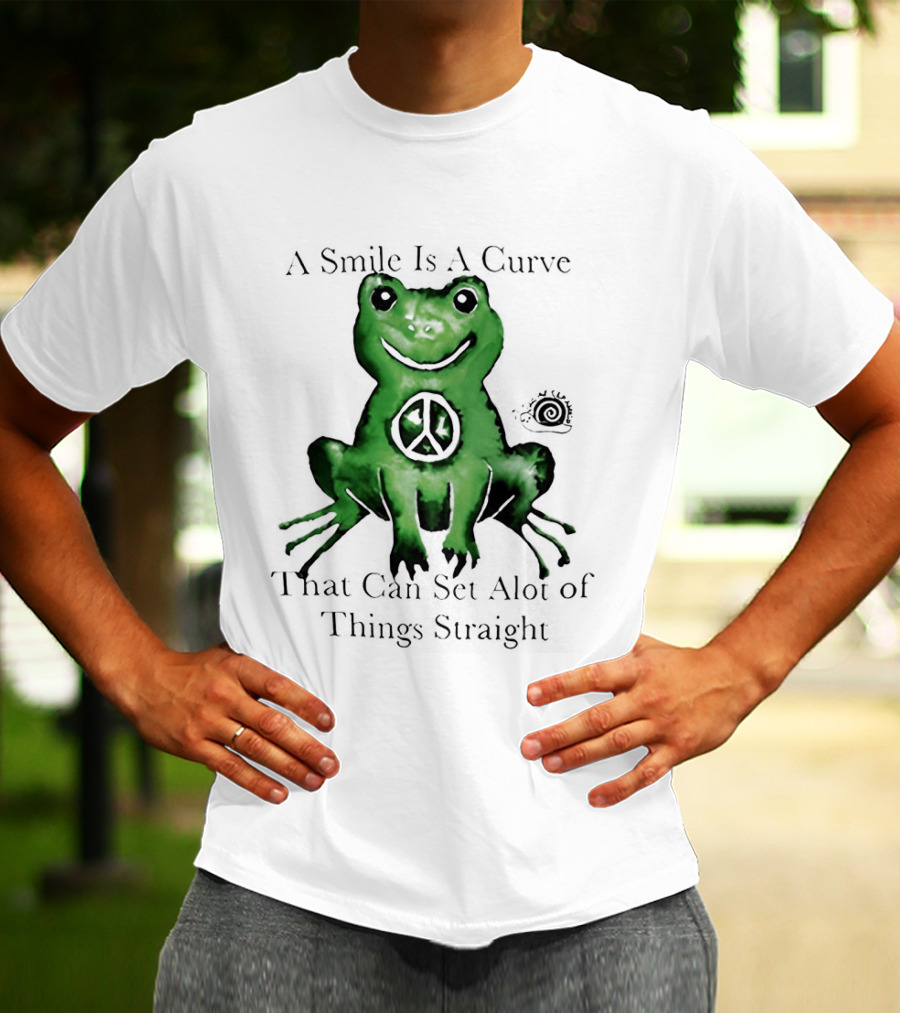 A Smile Is A Curve Peace Symbol On Frog That Can Set A Lot Of Things Straight T-Shirt
