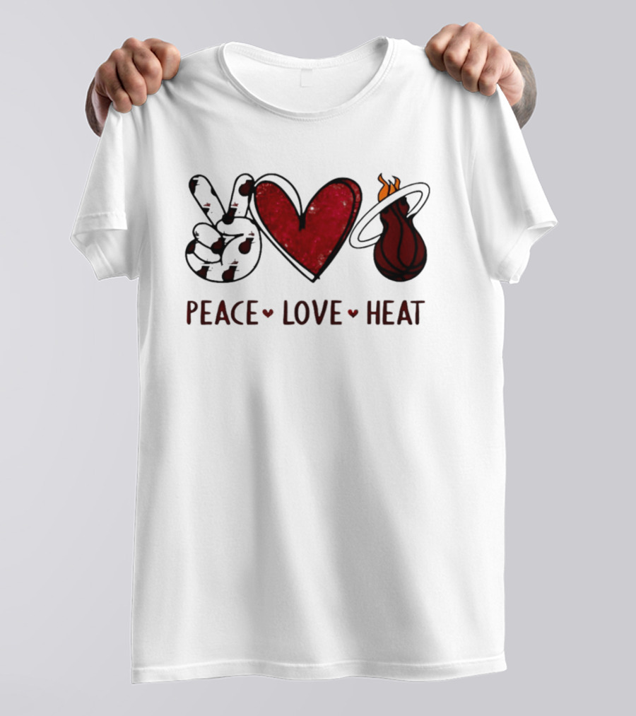 Peace Love Miami Heat Basketball Team Fandom T-Shirt