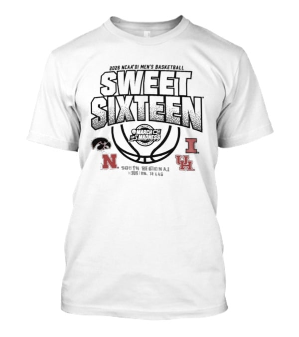 2026 NCAA DI Men's Basketball South Regional Sweet Sixteen Arkansas Nebraska Indiana Houston March Madness T-Shirt