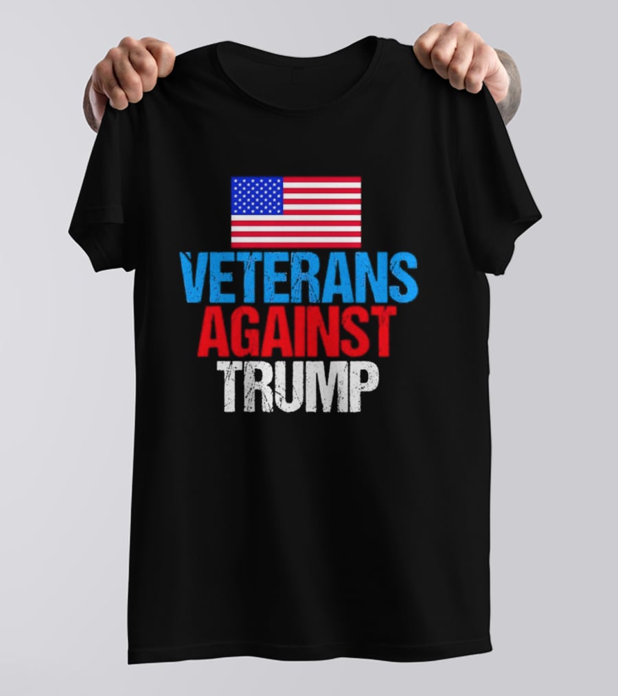 American Flag Veterans Against Trump T-Shirt