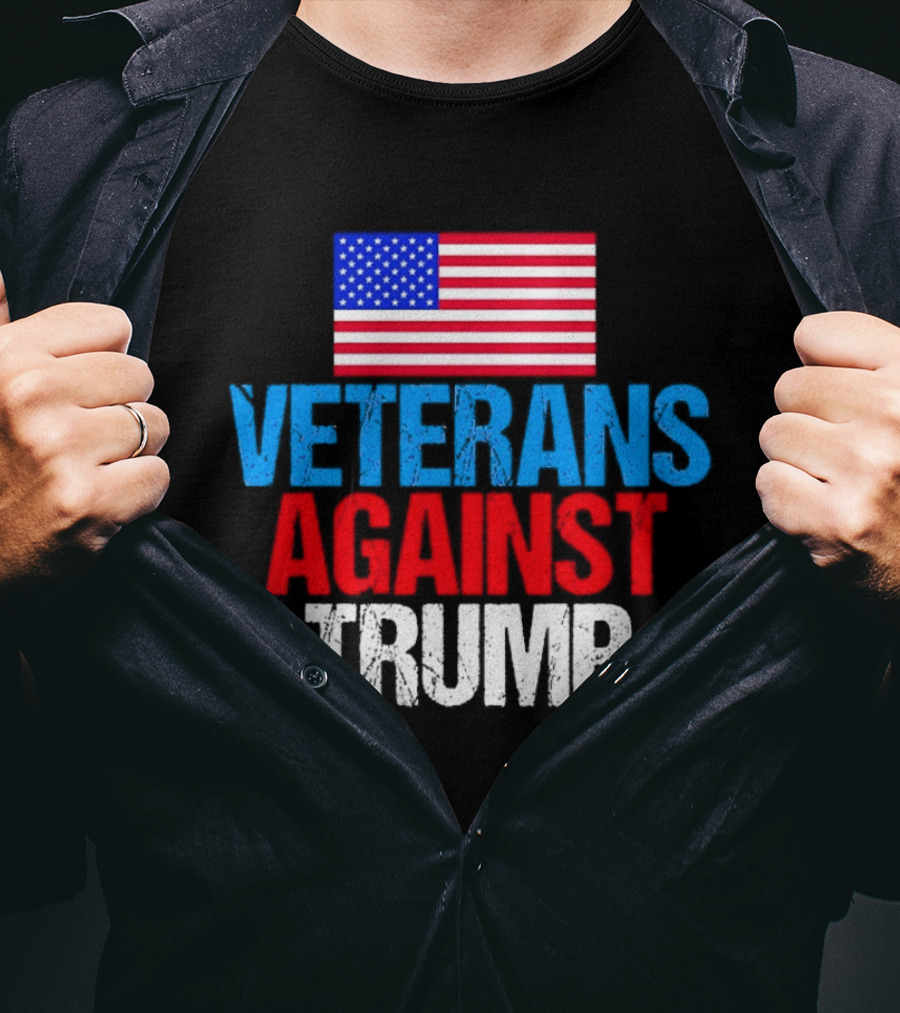 American Flag Veterans Against Trump T-Shirt