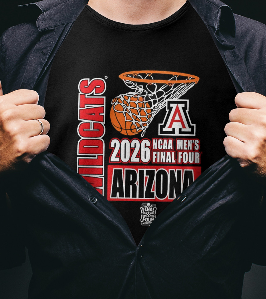NCAA Men's Final Four 2026 Arizona Wildcats Basketball Nothing But Net T-Shirt