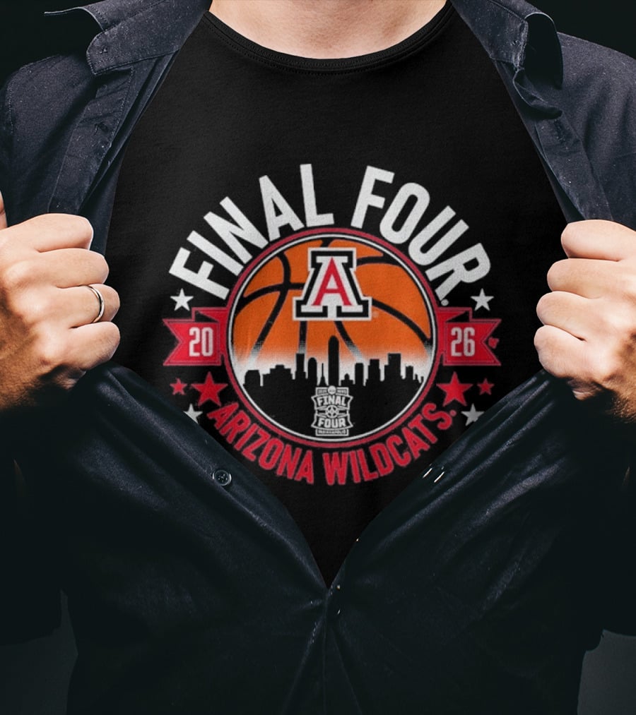 Arizona Wildcats Final Four 2026 MBB Basketball Skyline T-Shirt