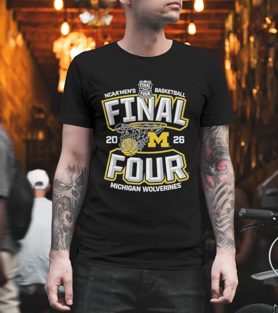 Michigan Wolverines 2026 NCAA Men's Basketball Final Four Championship Nets T-Shirt
