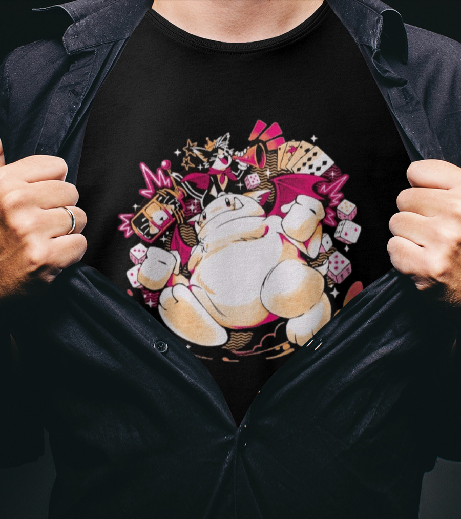 Fortune Favors The Cait Pop Culture Magical Creature With Cards Dice And Mystical T-Shirt