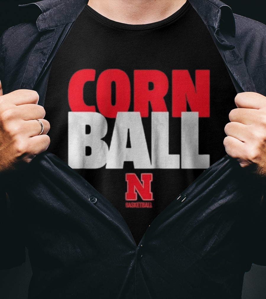 Nebraska Cornhuskers Corn Ball Basketball T-Shirt