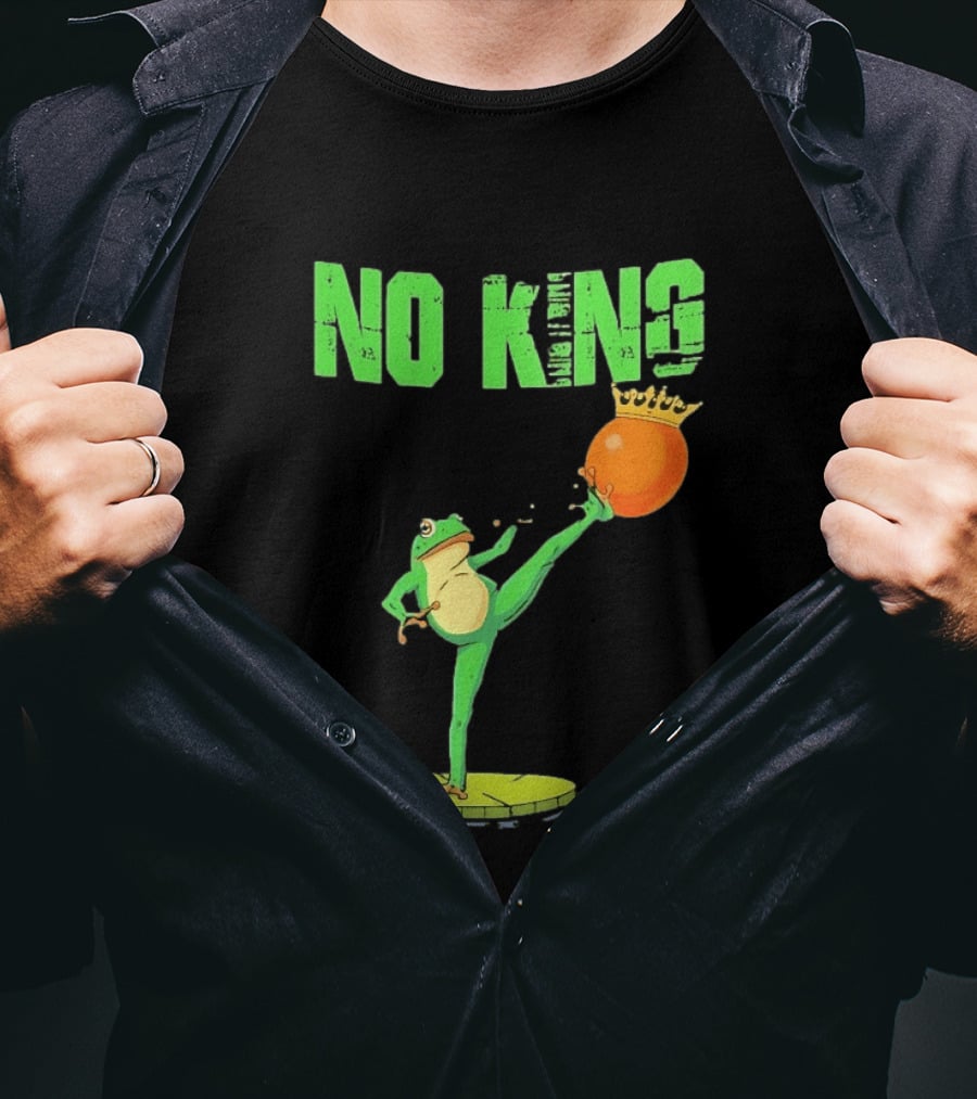 No Kings Portland Frog Kick Out Orange Protest T-Shirt