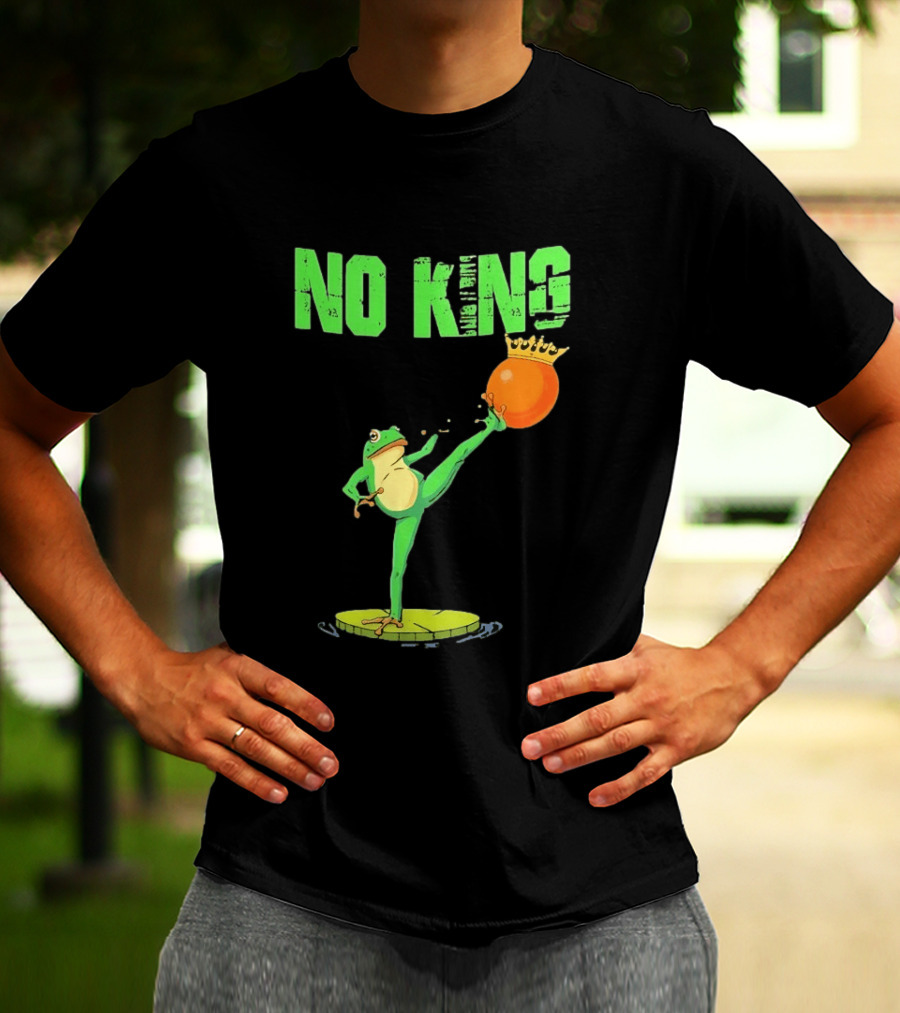 No Kings Portland Frog Kick Out Orange Protest T-Shirt