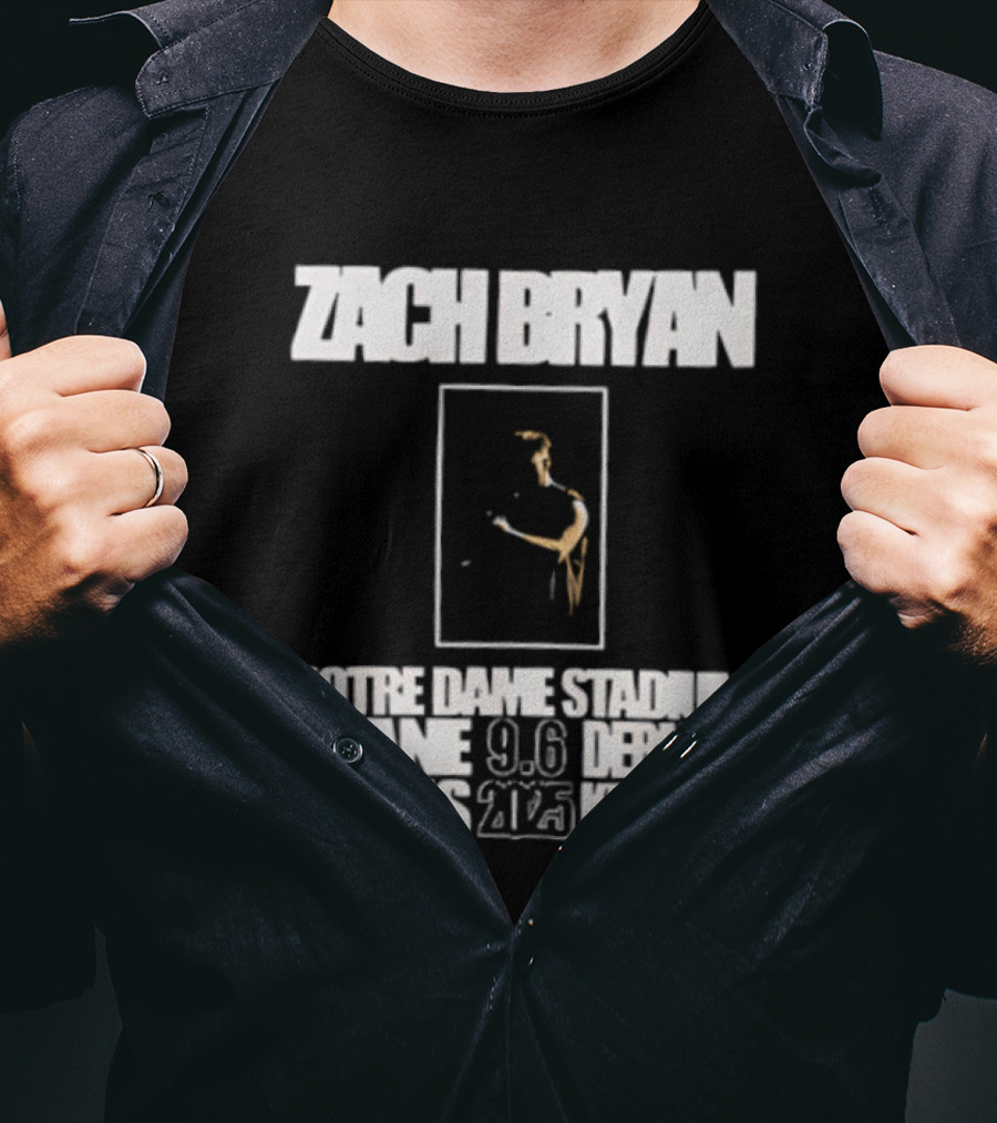 Zach Bryan Notre Dame Stadium Sept 2025 Event Date And Venue T-Shirt