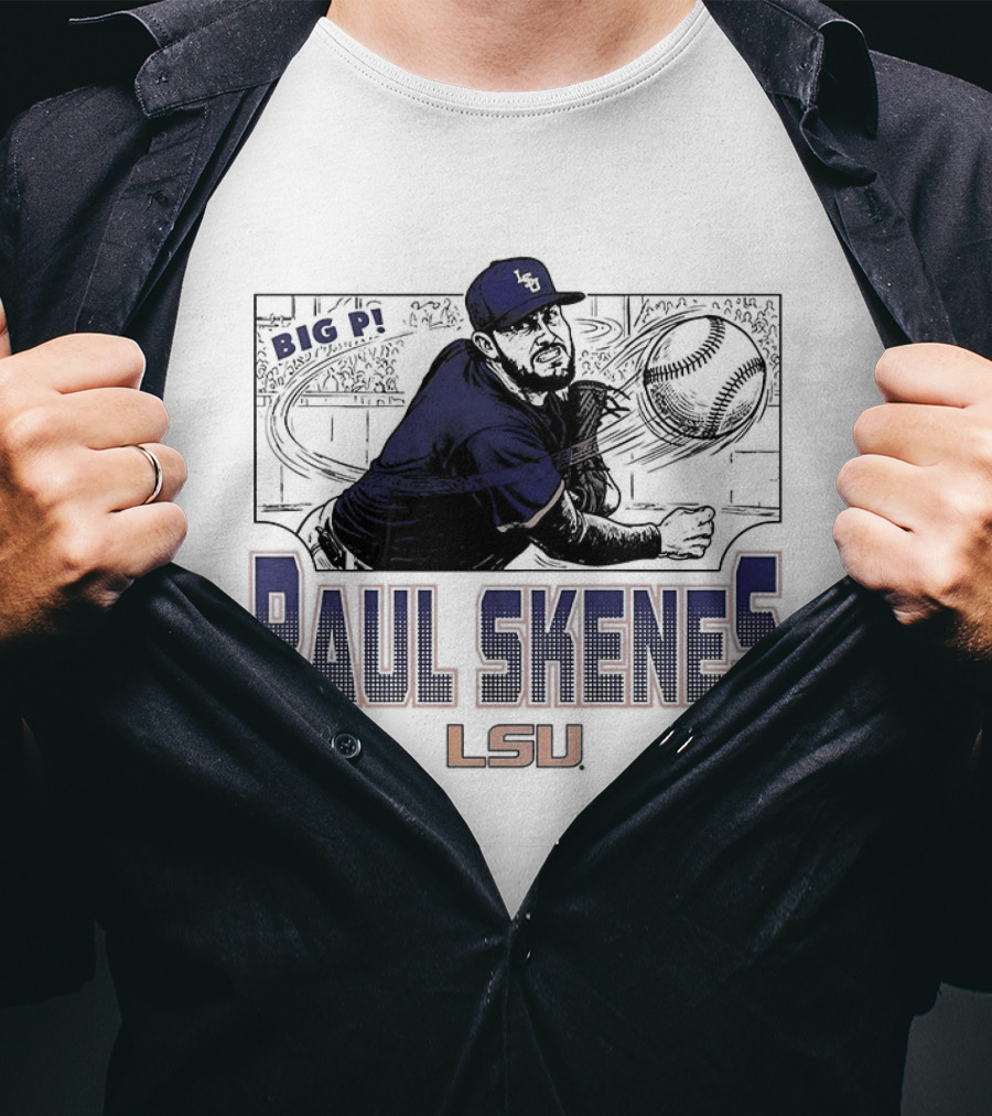 Big Leagues Paul Skenes LSU Baseball Pitcher T-Shirt