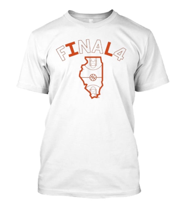 Illinois Men's Basketball Final 4 State Map T-Shirt