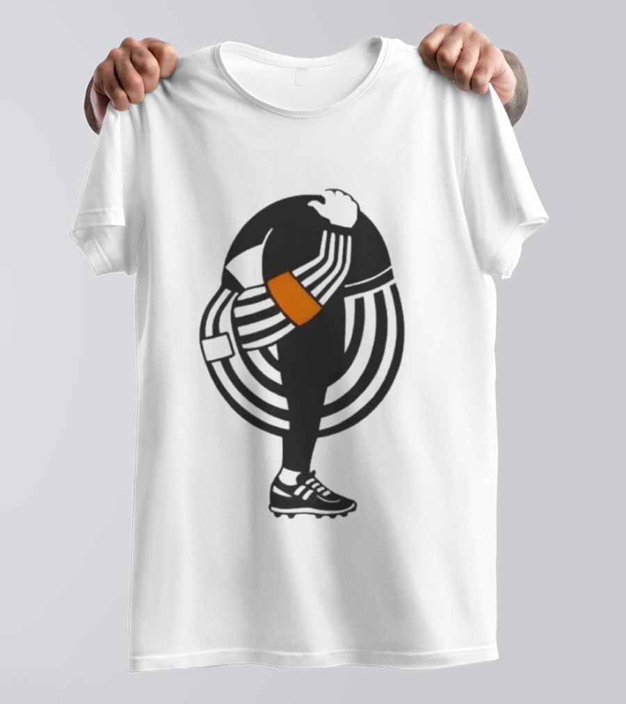 Kyle Dubas Referee Black And White Stripes With Orange Armband T-Shirt