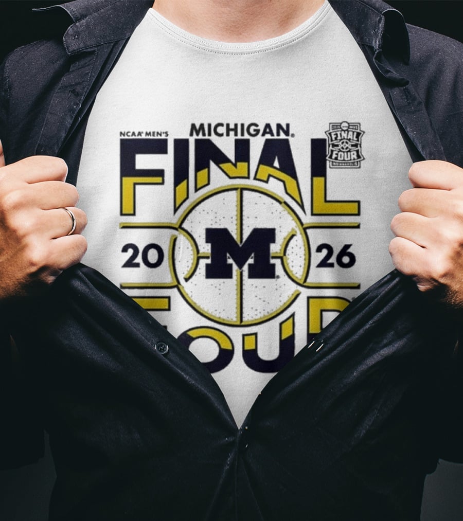 NCAA Men's Michigan Final Four 2026 Basketball M Wolverines T-Shirt