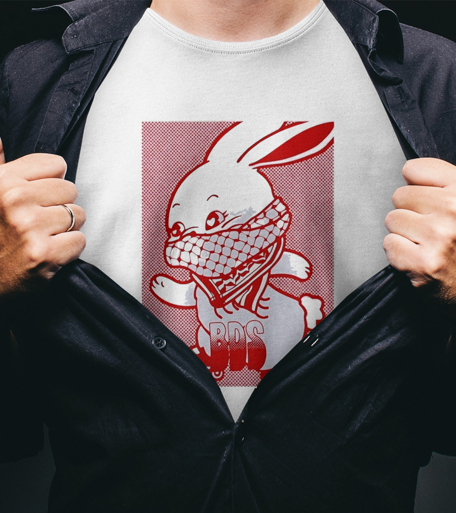 BDS Palestine Bunny With Keffiyeh And Roller Skates T-Shirt