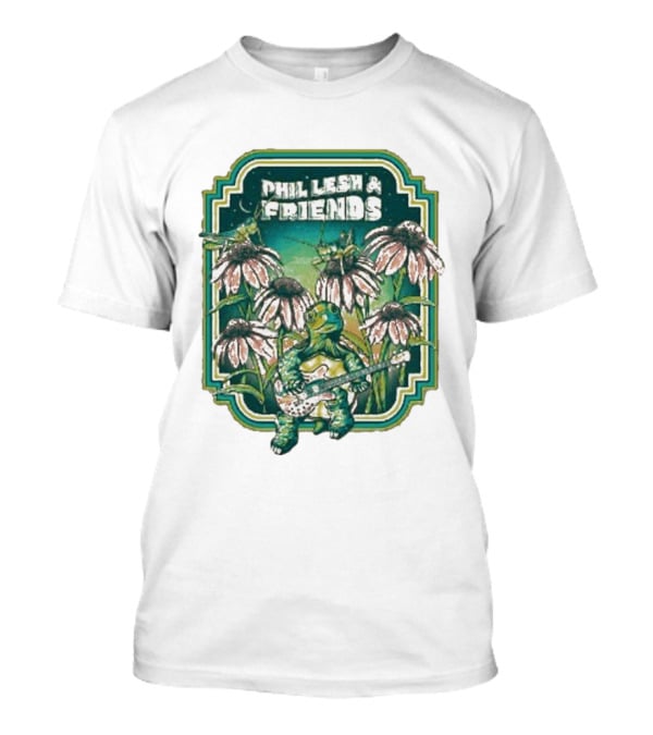 Phil Lesh And Friends Turtle Playing Guitar Among Flowers Butterfly T-Shirt