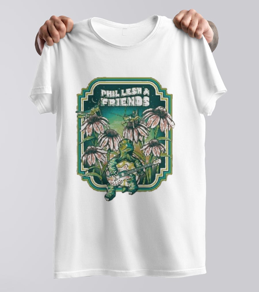 Phil Lesh And Friends Turtle Playing Guitar Among Flowers Butterfly T-Shirt
