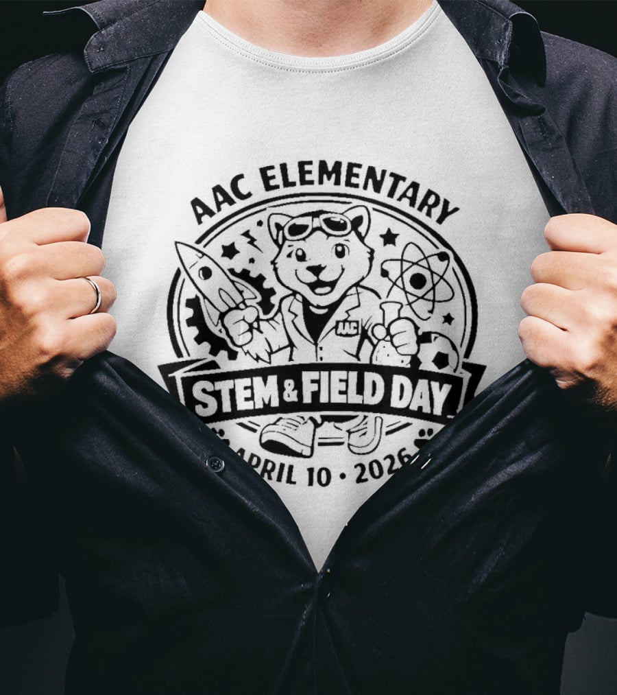 AAC Elementary STEM Field Day April 19 2026 Rocket And Atom T-Shirt