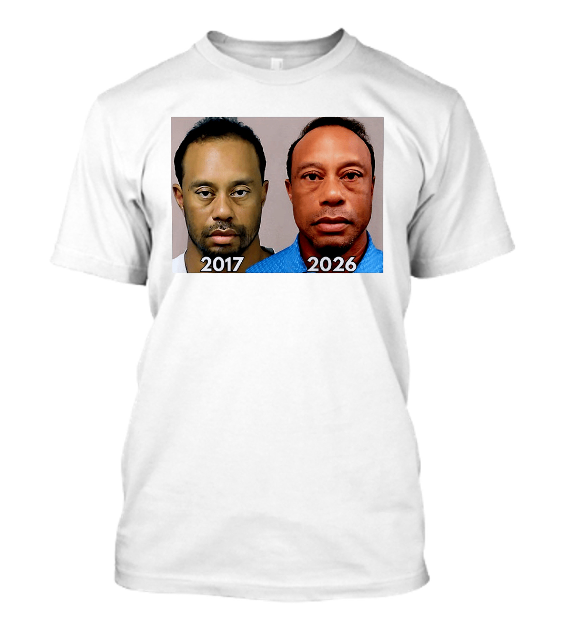 Tiger Woods Shot 2017 And 2026 Comparison T-Shirt