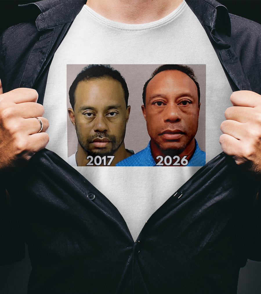 Tiger Woods Shot 2017 And 2026 Comparison T-Shirt