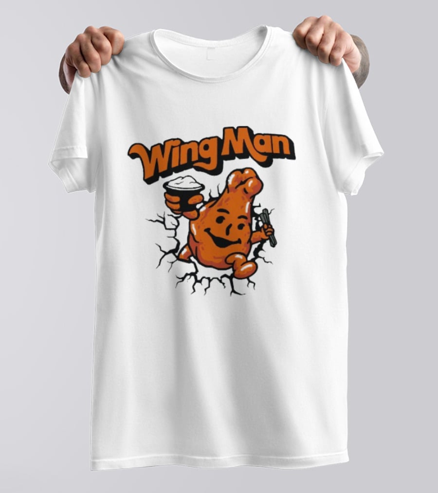 Buffalo Bills Wing Man Oh Yeah Chicken Wing Cracking Through T-Shirt