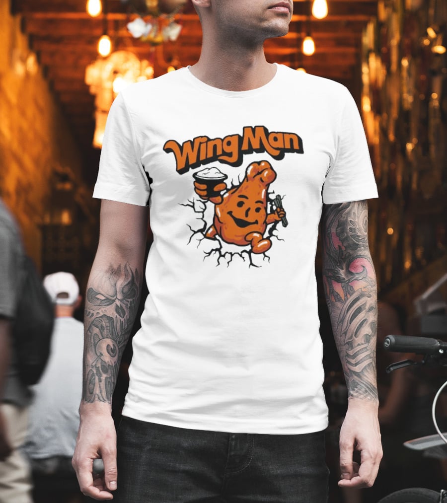 Buffalo Bills Wing Man Oh Yeah Chicken Wing Cracking Through T-Shirt
