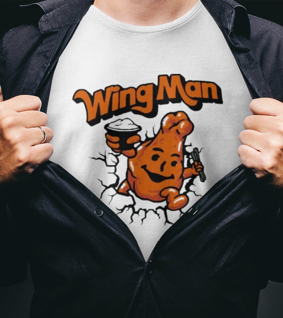 Buffalo Bills Wing Man Oh Yeah Chicken Wing Cracking Through T-Shirt