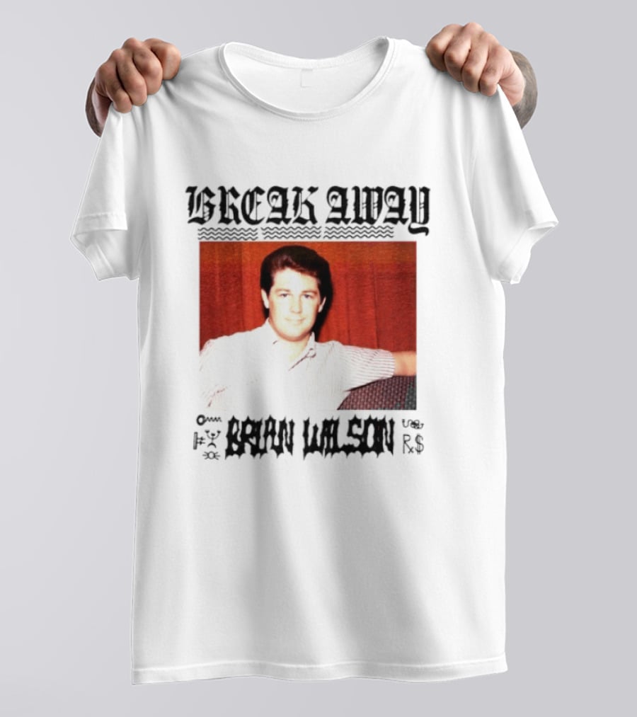 BREAK AWAY BRIAN WILSON Photo Portrait Striped T-Shirt