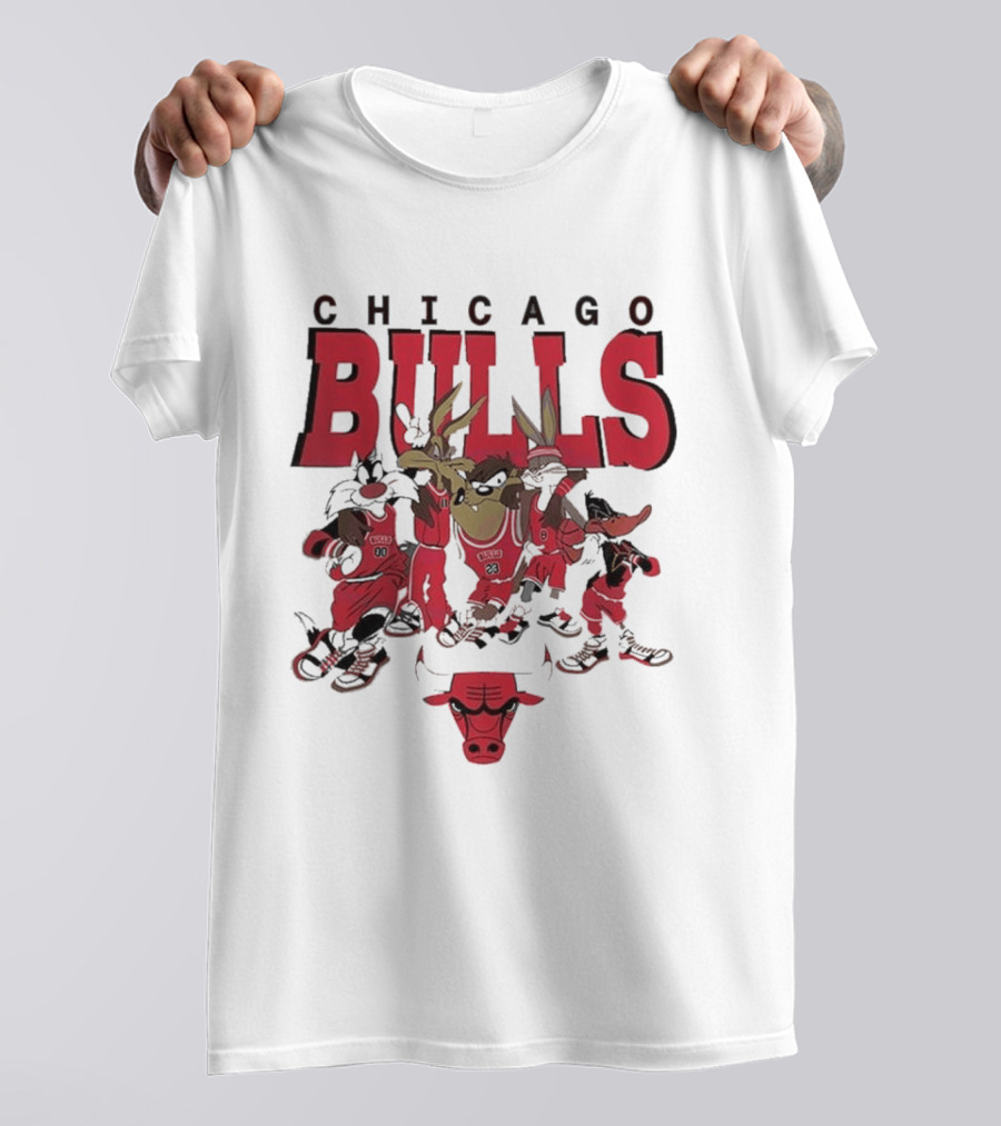 Chicago Bulls Looney Tunes NBA Basketball Characters Collab T-Shirt