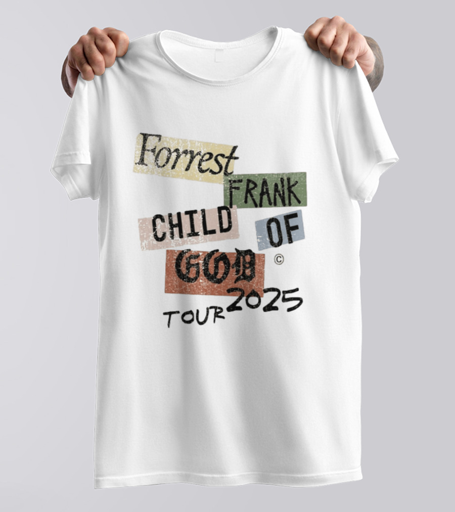 Forrest Frank Child Of God Tour 2025 Color Block Collage T-Shirt