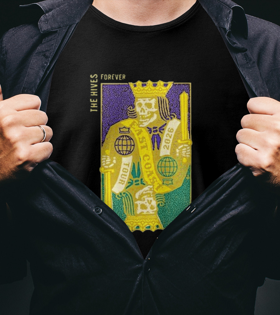 The Hives East Coast Tour 2026 Playing Cards Skeleton King T-Shirt