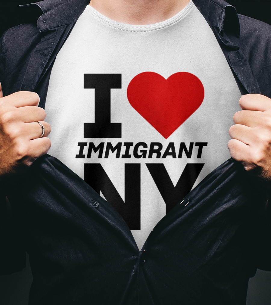 I Love Immigrant NY Heart Icon New York T-Shirt