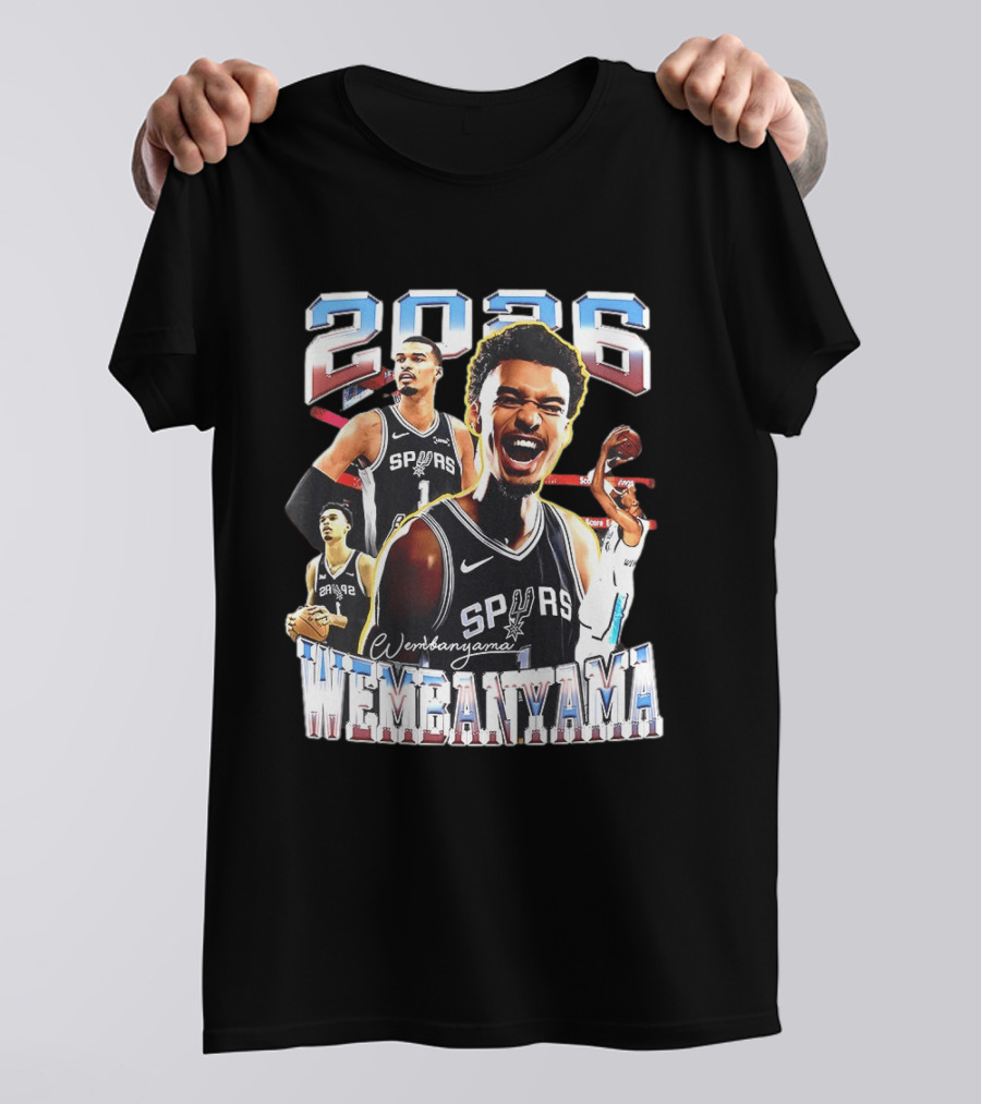 2026 Victor Wembanyama Spurs NBA Player T-Shirt