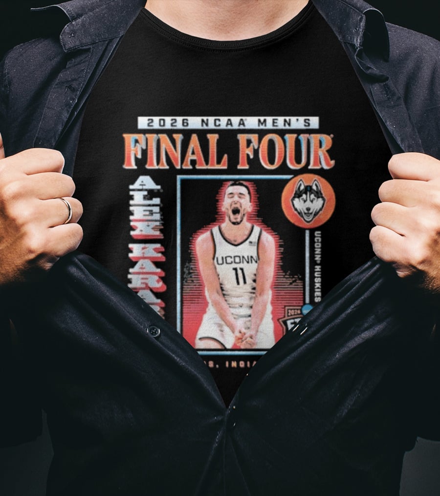 UConn Men's Basketball 2026 NCAA Final Four Alex Karaban Indianapolis Indiana Huskies T-Shirt