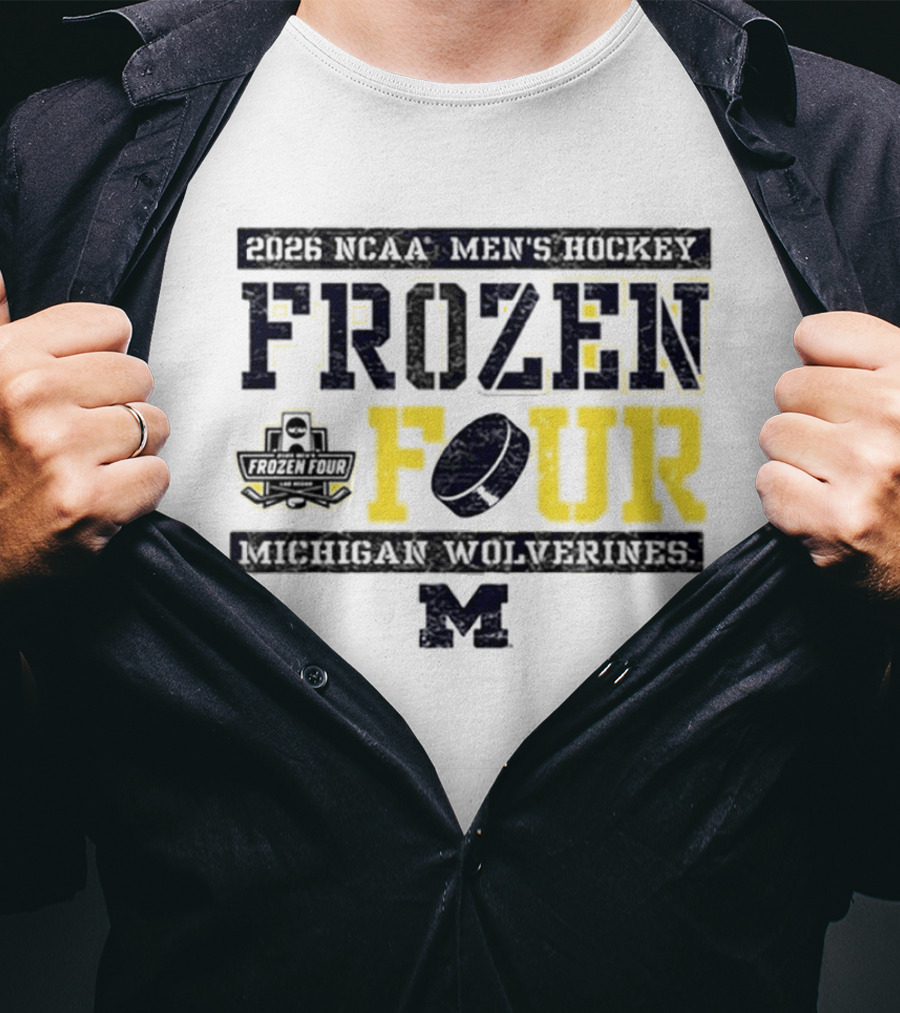 2026 NCAA Men's Hockey Frozen Four Michigan Wolverines T-Shirt