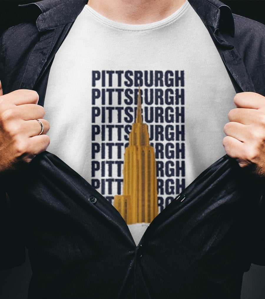 Pittsburgh Deco Building Repeated T-Shirt