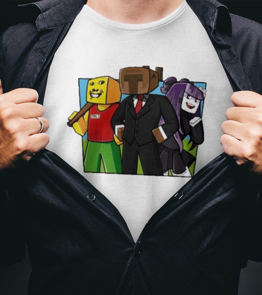 Tricou SKY PRIETENII Minecraft Inspired Characters Block T-Shirt