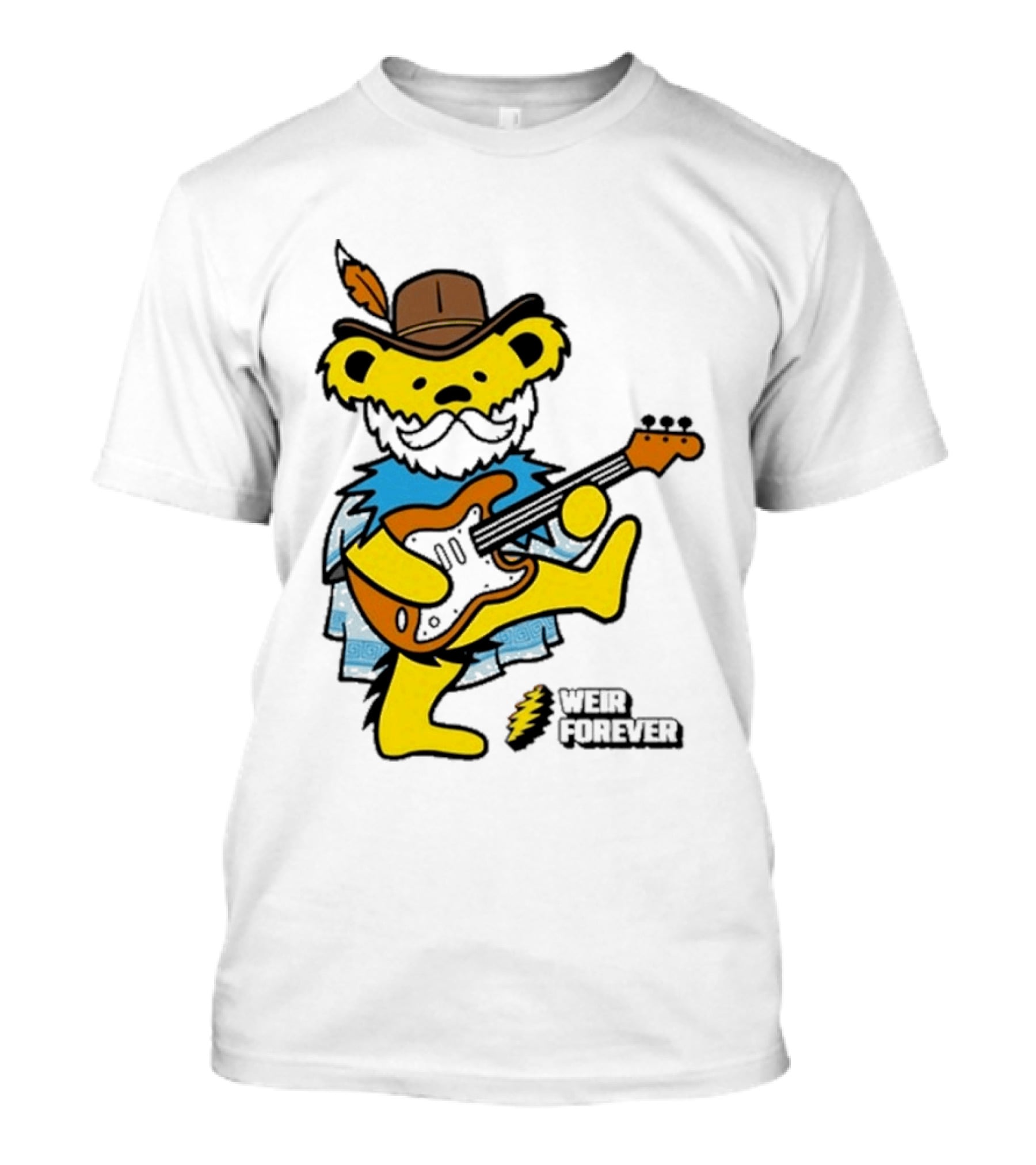 Weir Forever Blue Bear Playing Guitar T-Shirt