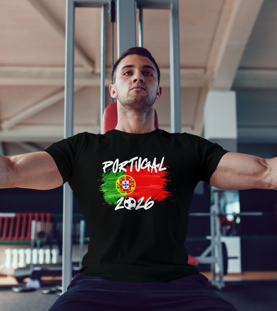 Portugal 2026 Flag With Soccer Ball Paintbrush T-Shirt