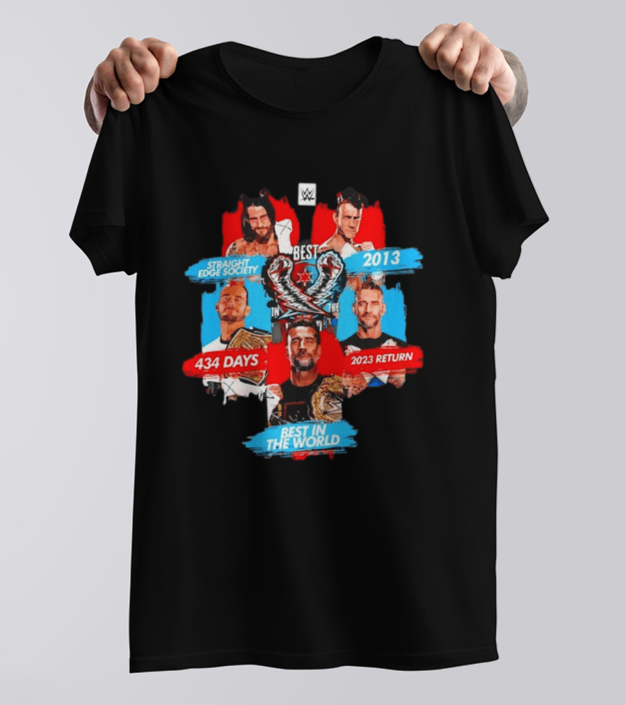 Straight Edge Society CM Punk Best In The World 434 Days 2013 WWE Return 2023 T-Shirt