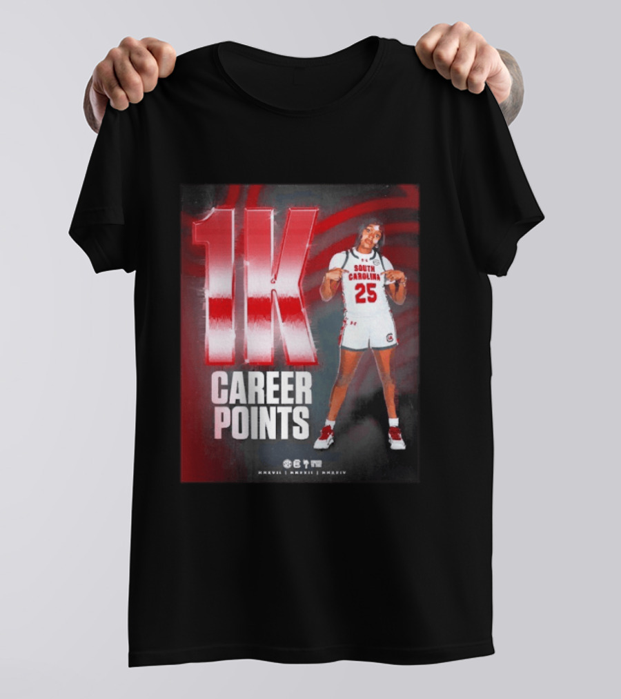 South Carolina Gamecocks Raven Johnson 1K Career Points T-Shirt
