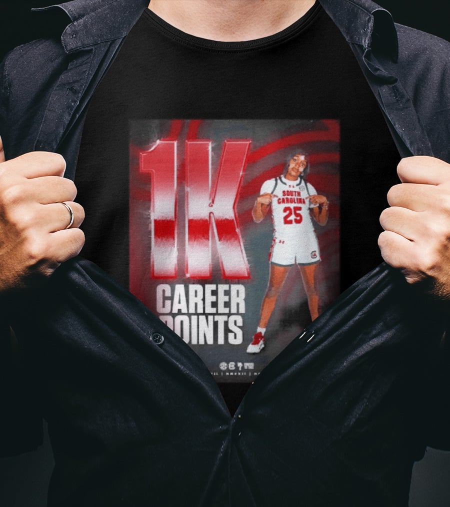 South Carolina Gamecocks Raven Johnson 1K Career Points T-Shirt