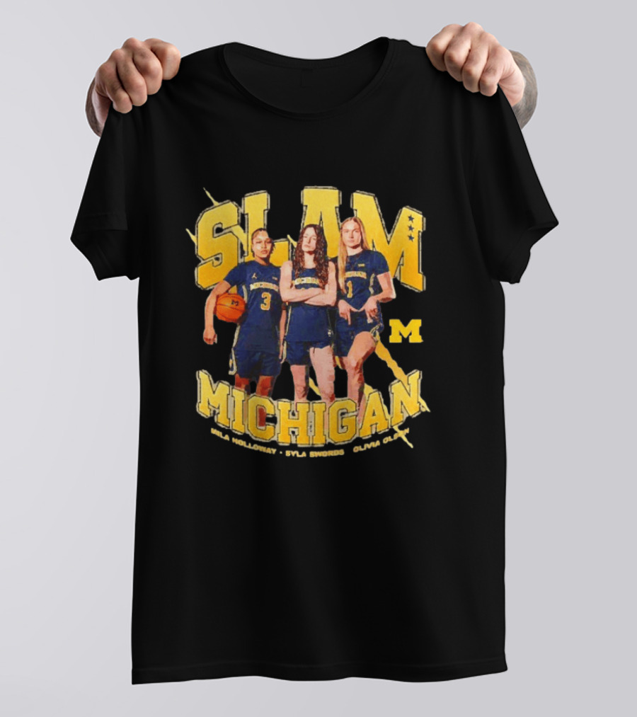 SLAM Michigan Wolverines WBB Laila Phelia Sydni Grant Olivia Galli T-Shirt