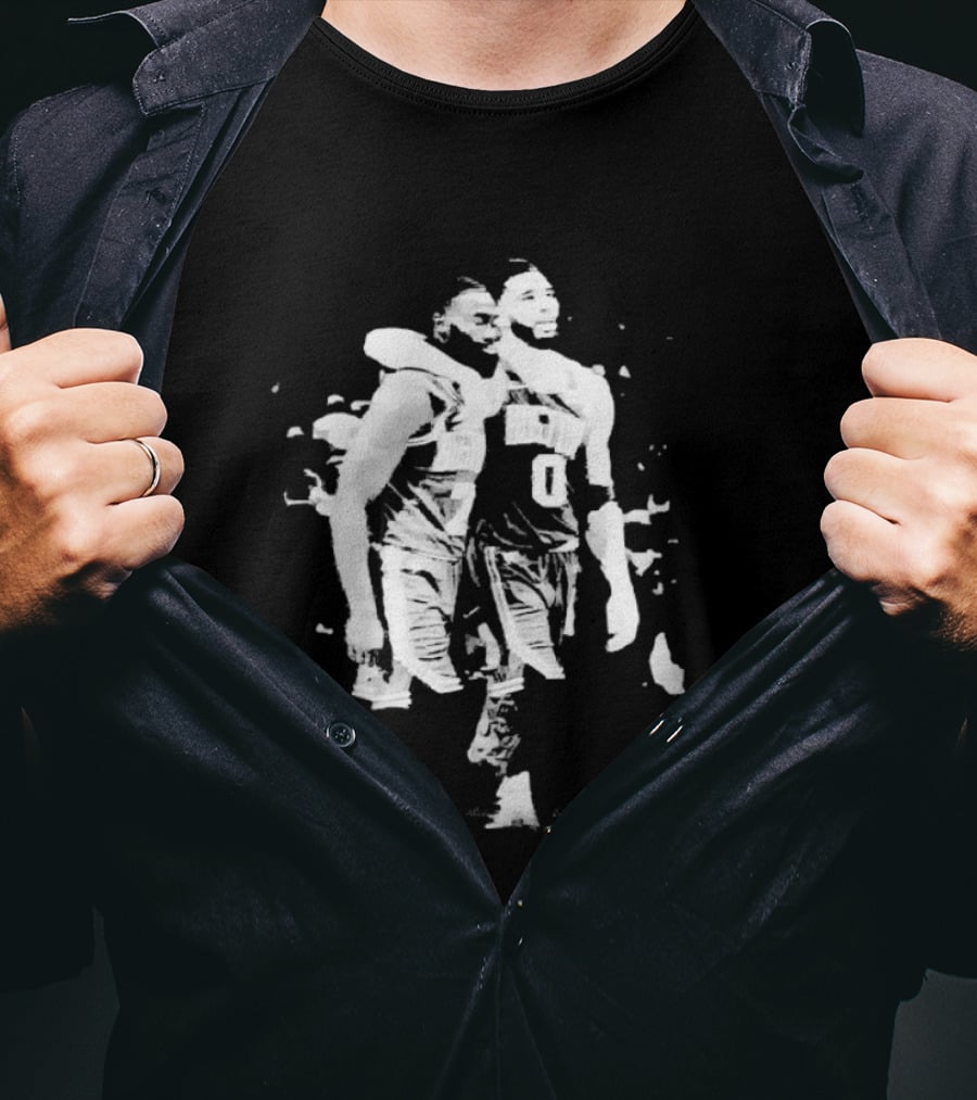 Jayson Tatum Jaylen Brown Boston Celtics NBA Players Teamwork Image T-Shirt